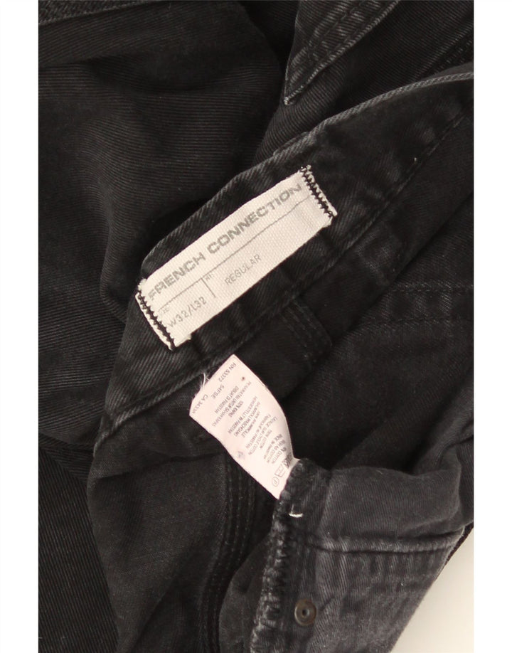 French Connection Masculino Regular Fit Jeans Reto W32 L32 Algodão Preto