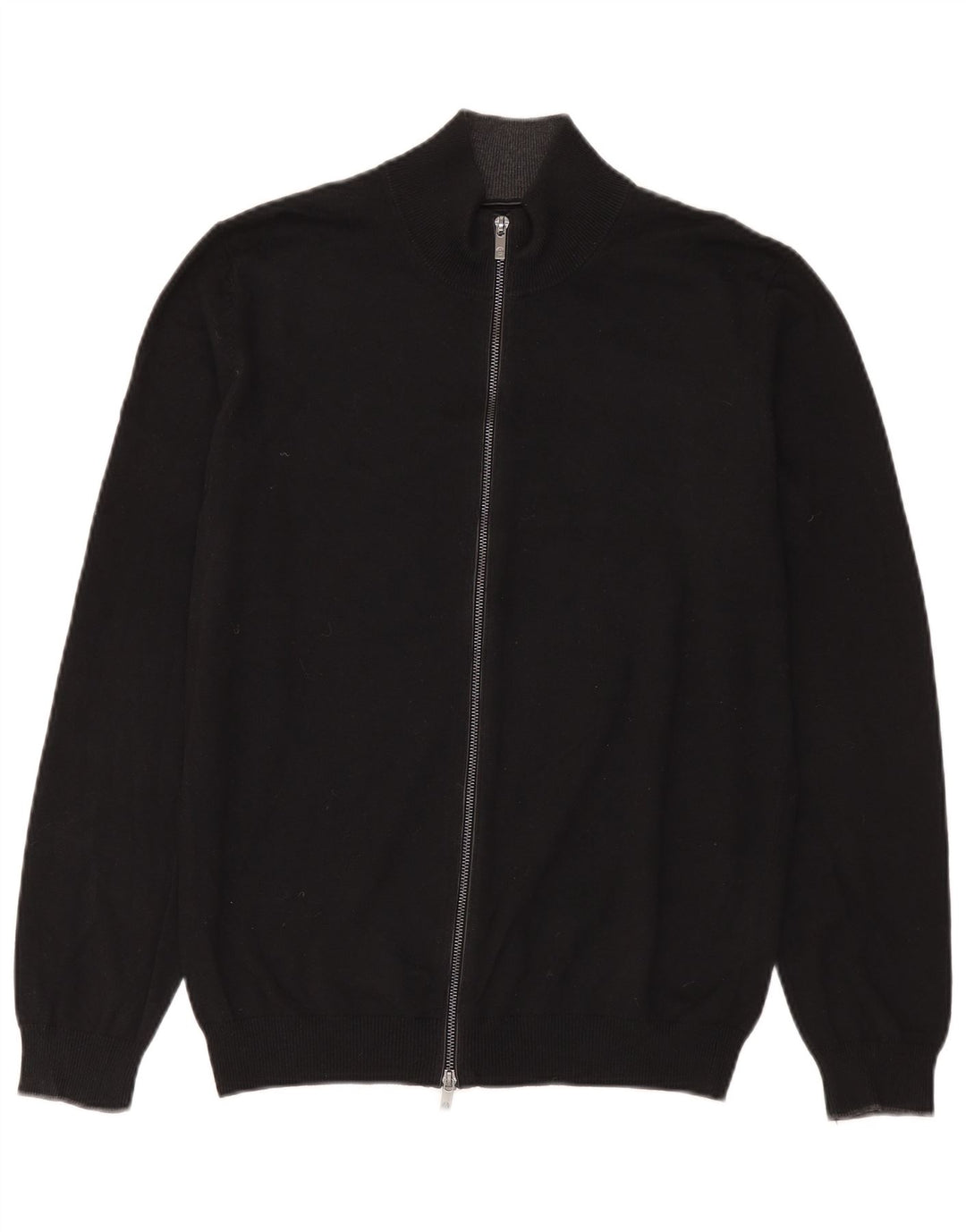 Suéter masculino Massimo Dutti com zíper completo, grande algodão preto
