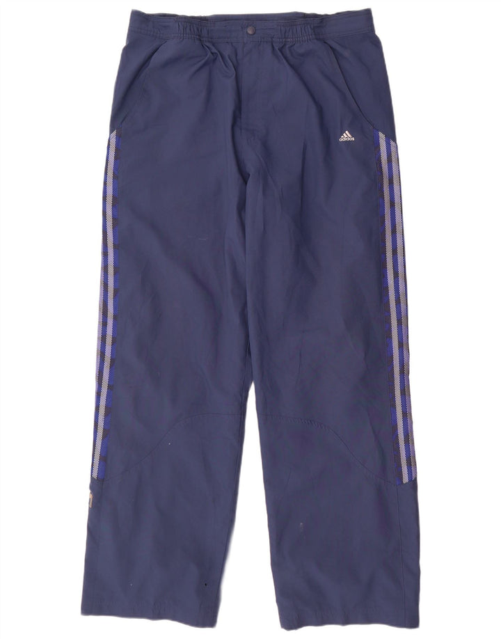 Calça impermeável masculina Adidas grande poliéster azul marinho