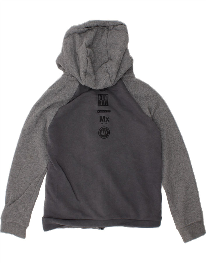 NIKE Boys Graphic Zip Hoodie Sweater 6-7 Years XS  Grey Colourblock Cotton Vintage Nike and Second-Hand Nike from Messina Hembry 