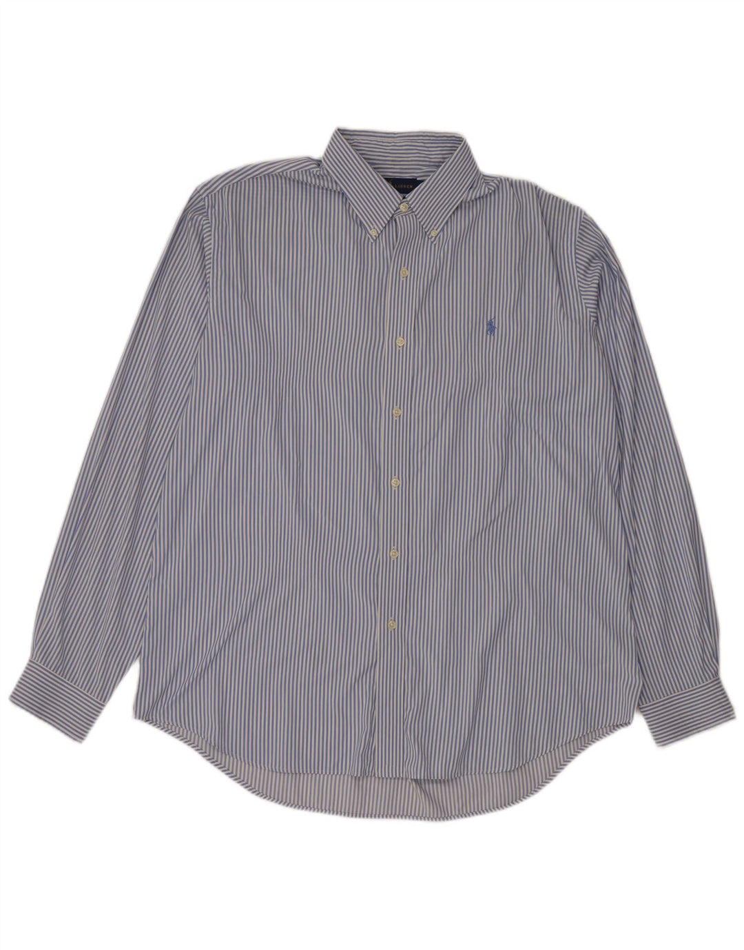 Ralph Lauren Camisa masculina grande de nylon listrado azul
