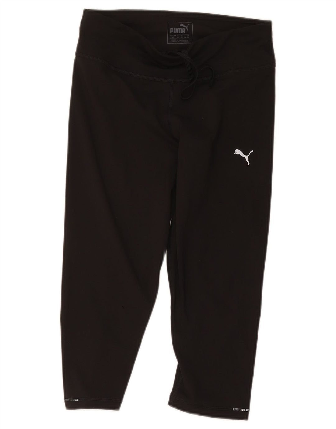 Puma Calça Capri Feminina UK 10 Pequena Poliéster Preto