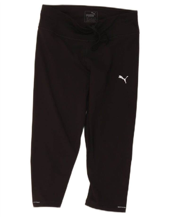 Puma Calça Capri Feminina UK 10 Pequena Poliéster Preto