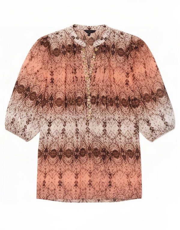 Vestido túnica feminino Marks & Spencer Petite Reino Unido 6 XS poliéster geométrico rosa