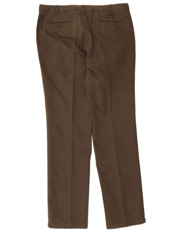 Henry Cottons Mens Straight Chino Trousers IT 54 XL W36 L35 Khaki Cotton