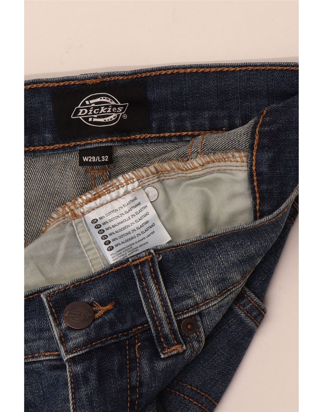 Calça jeans masculina Dickies Slim W29 L32 azul algodão