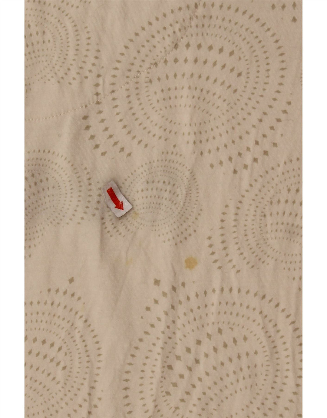 Camiseta feminina DESIGUAL com estampa gráfica UK 14 grande algodão bege manchado