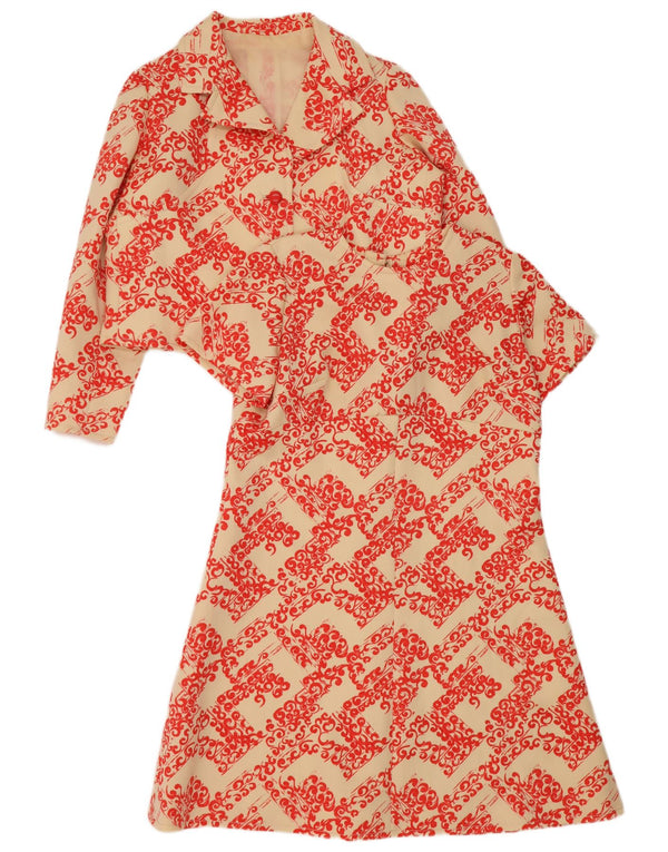 Vintage Womens 2 Piece Set UK 14 Large Beige Floral