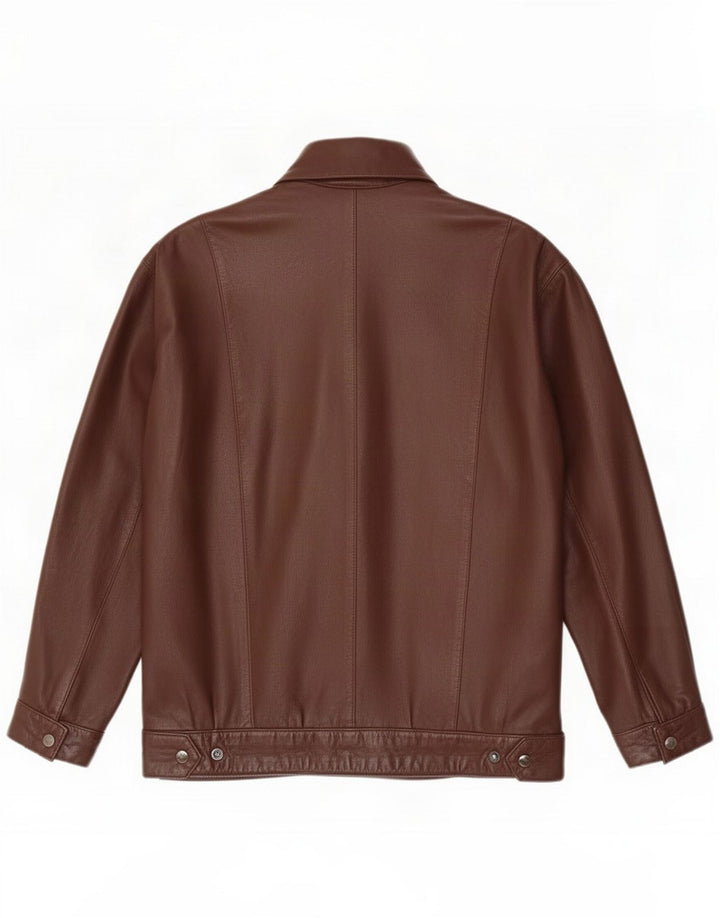 Jaqueta de couro feminina vintage Reino Unido 14 marrom médio