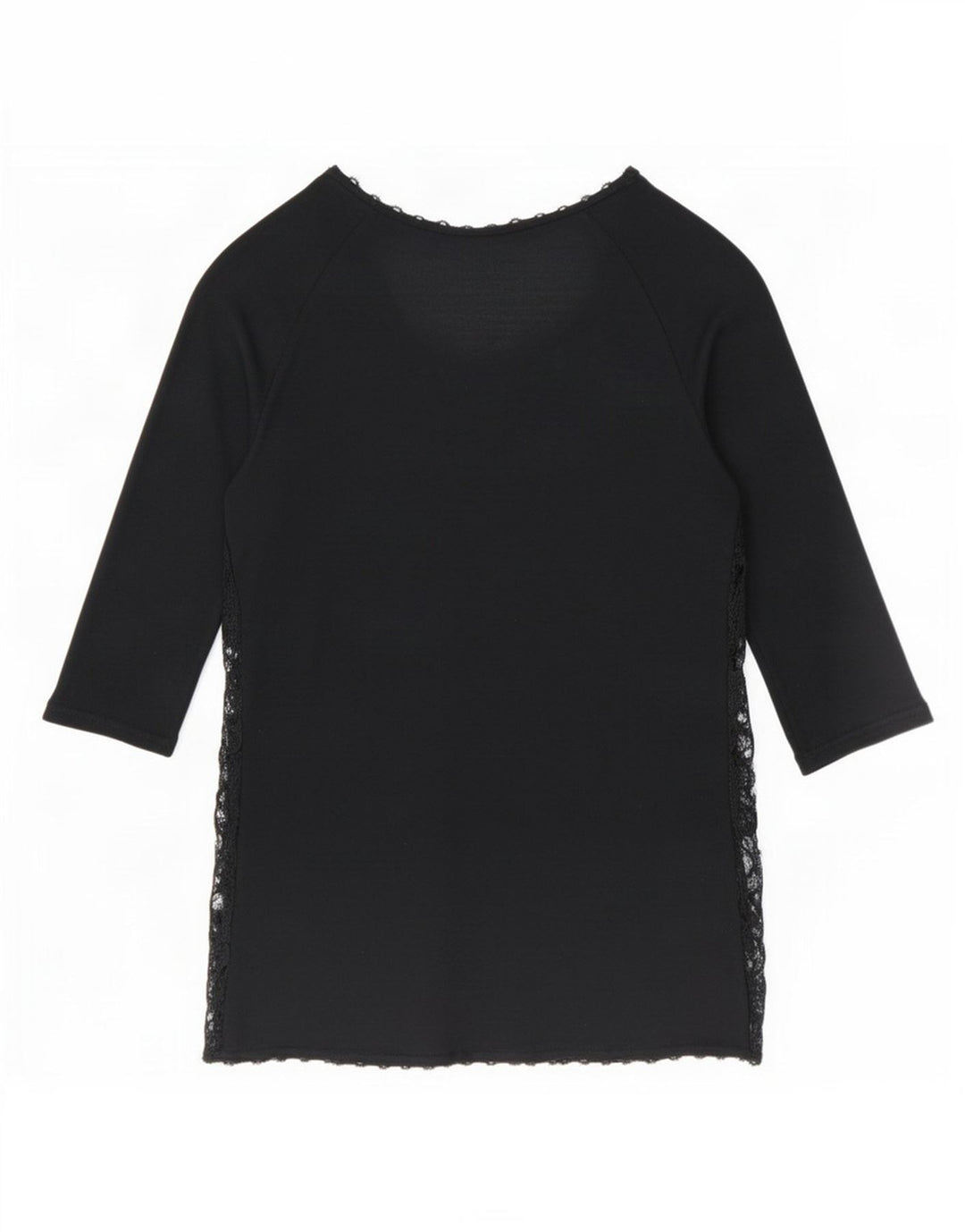 Zara Top feminino transparente manga 3/4 Reino Unido 12 médio preto