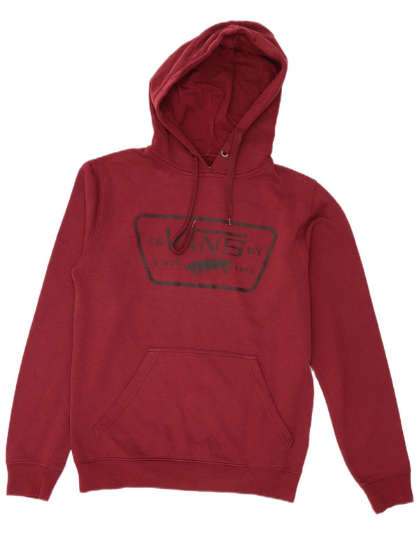 Vans Mens Graphic Hoodie Jumper XS Borgonha Algodão