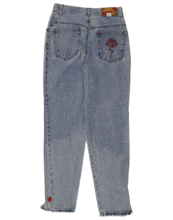Calça jeans feminina JACKY-O W32 L29 azul floral algodão