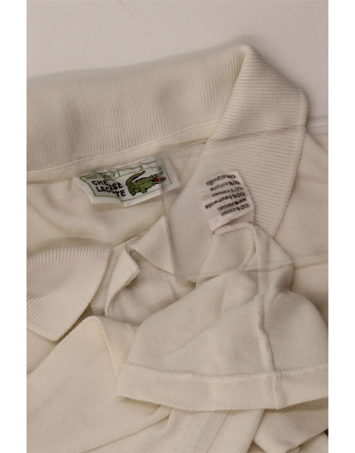 Camisa polo masculina LACOSTE tamanho 3 pequeno algodão branco