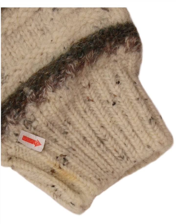 SERGIO TACCHINI Suéter feminino com gola redonda e listrado grande bege Reino Unido 16