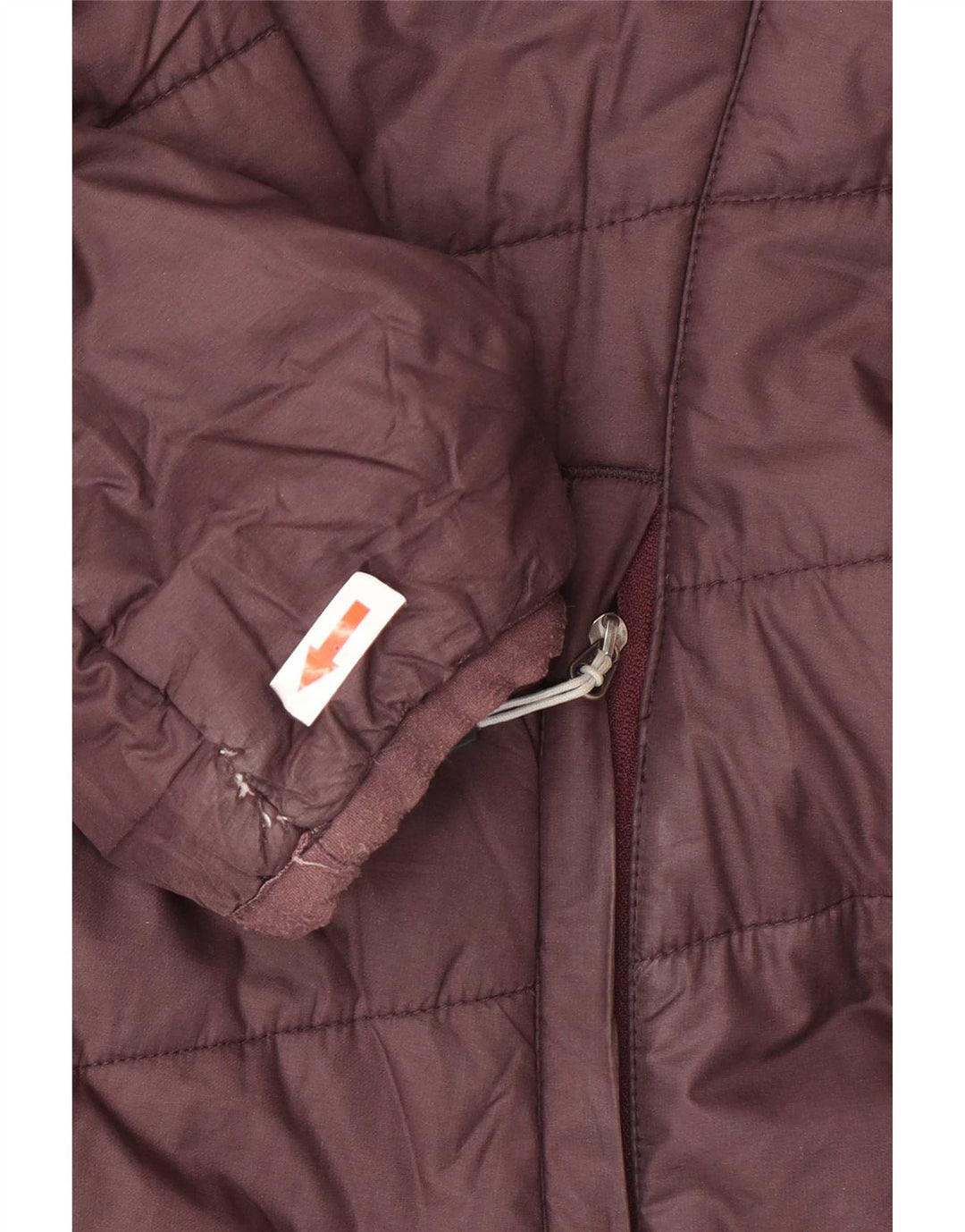 Jaqueta acolchoada com capuz feminino Rohan UK 14 poliéster marrom médio