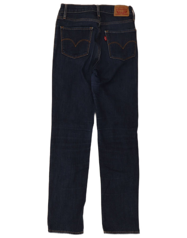 Calça jeans feminina Levi's 724 High Rise Straight W24 L28 azul marinho algodão