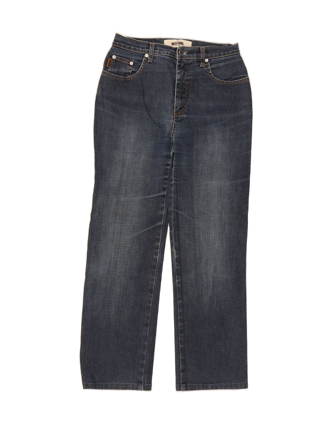 MOSCHINO Womens Straight Jeans W30 L27 Blue Cotton Vintage Moschino and Second-Hand Moschino from Messina Hembry 