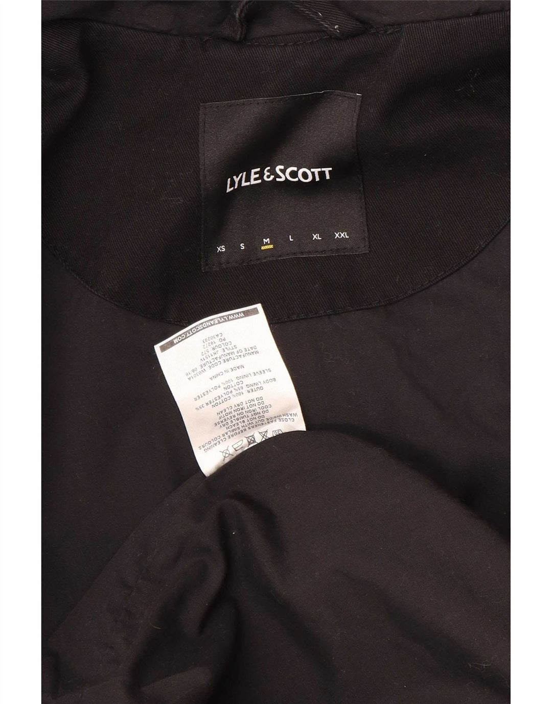 Jaqueta bomber masculina Lyle & Scott com capuz Reino Unido 38 algodão preto médio