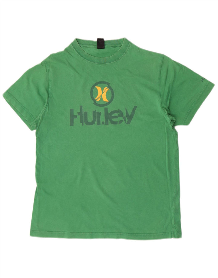 Camiseta gráfica masculina Hurley Top médio algodão verde