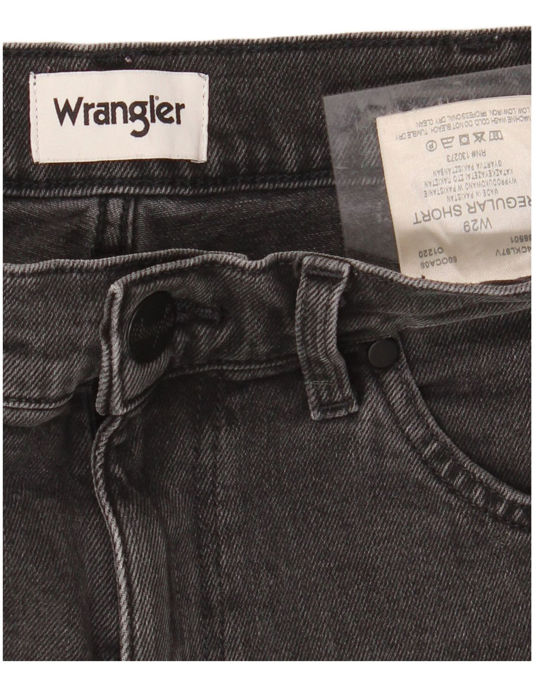 Shorts jeans masculino de ajuste regular WRANGLER W29 algodão cinza médio
