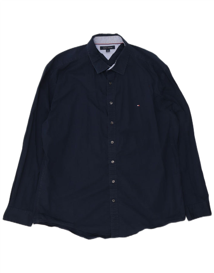 Camisa masculina Tommy Hilfiger 2XL algodão azul marinho