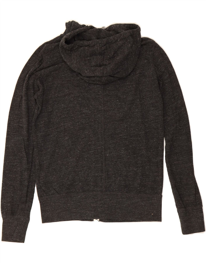 NIKE Womens Zip Hoodie Sweater UK 14 Medium Grey Flecked Cotton Vintage Nike and Second-Hand Nike from Messina Hembry 