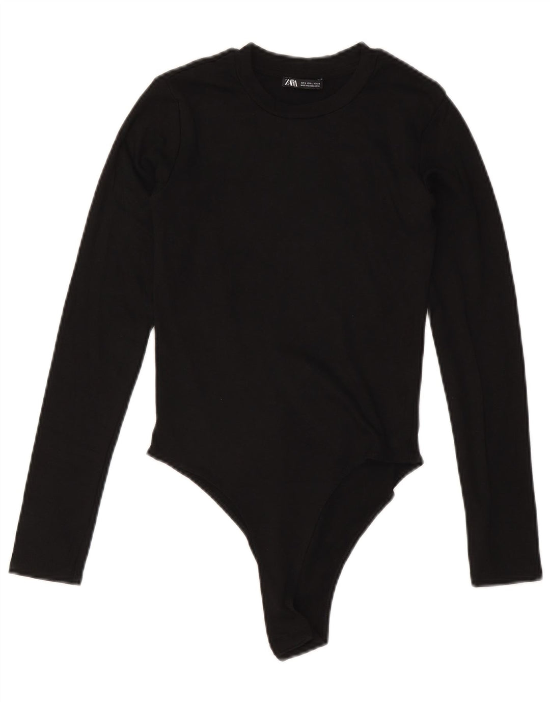 Body feminino de manga comprida ZARA UK 14 grande preto