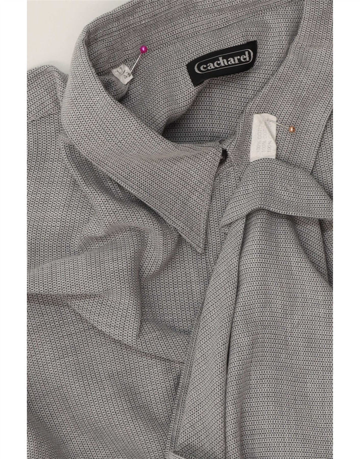 Camisa masculina Cacharel tamanho 43 17 XL algodão cinza