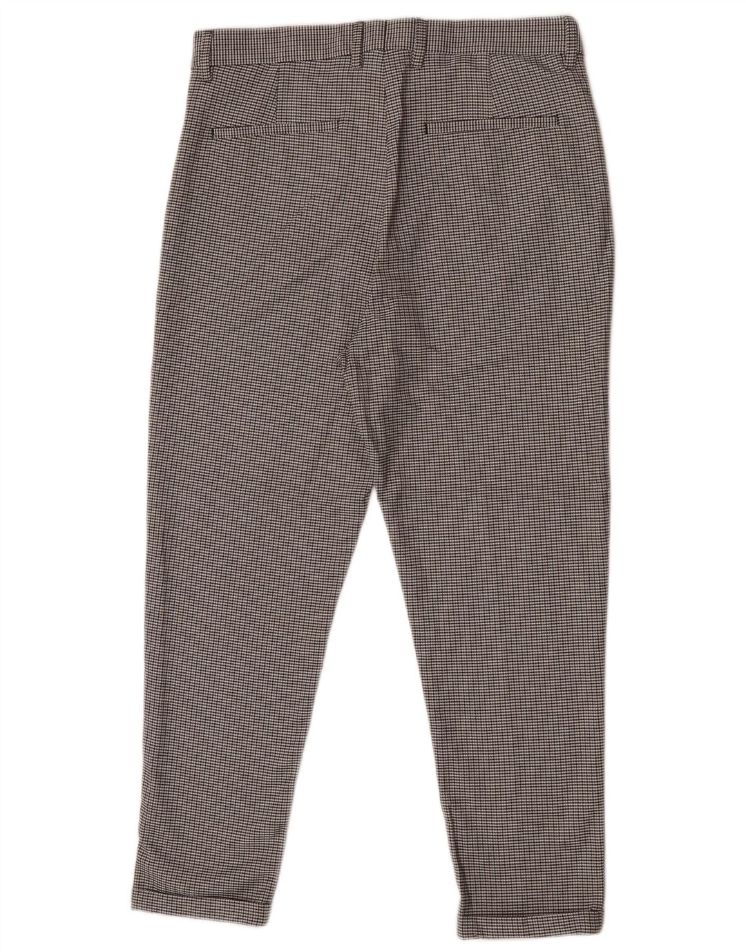 Zara Mens Slim Chino Calças EU 40 Médio W31 L25 Cinza Houndstooth