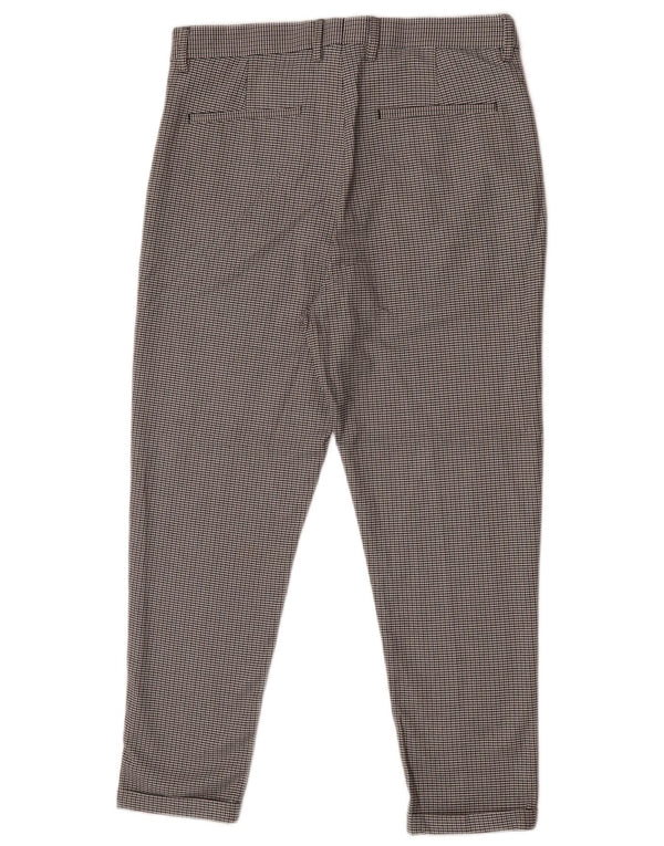 Zara Mens Slim Chino Calças EU 40 Médio W31 L25 Cinza Houndstooth