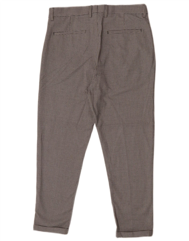 Zara Mens Slim Chino Calças EU 40 Médio W31 L25 Cinza Houndstooth