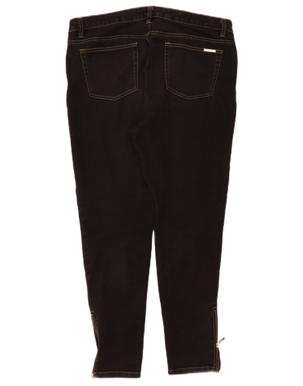 Calça jeans feminina Michael Kors US 12 grande W31 L31 algodão preto