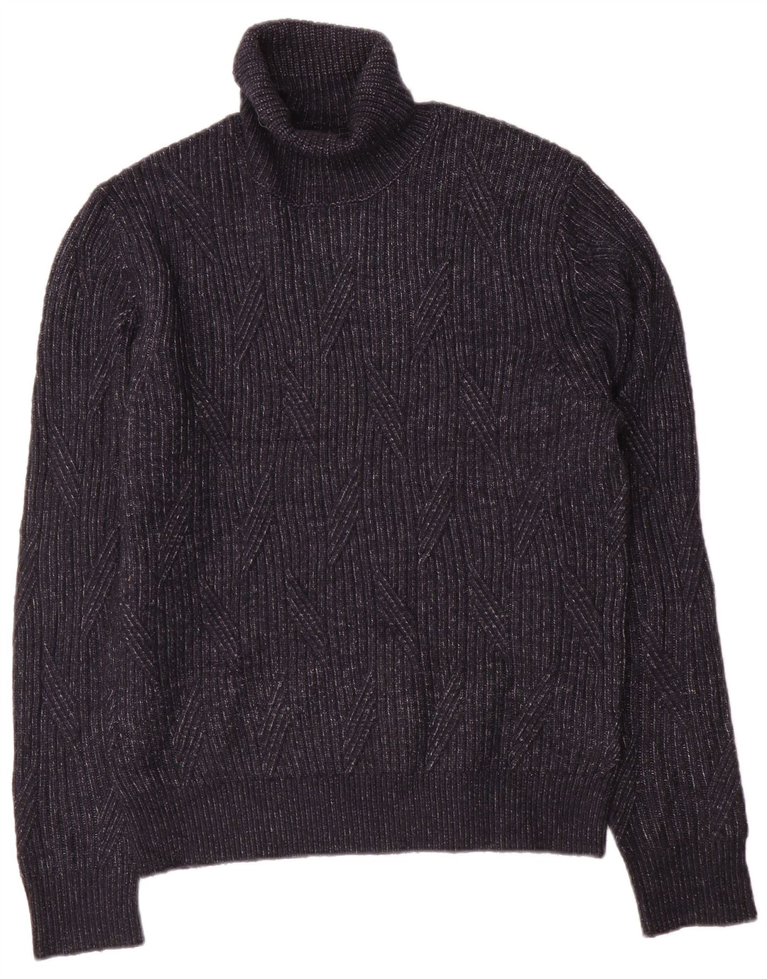 Suéter masculino Marks & Spencer com gola redonda, grande lã azul marinho