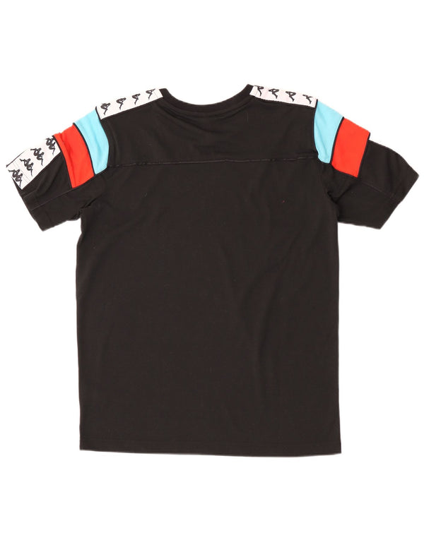 Camiseta gráfica masculina Kappa Top médio preto colorblock algodão