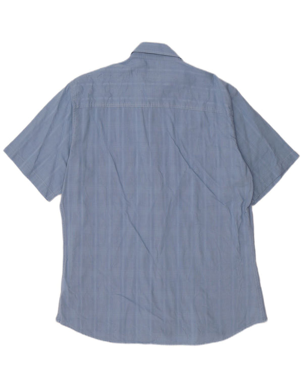 Camisa masculina de manga curta Marlboro Classics XL azul xadrez algodão