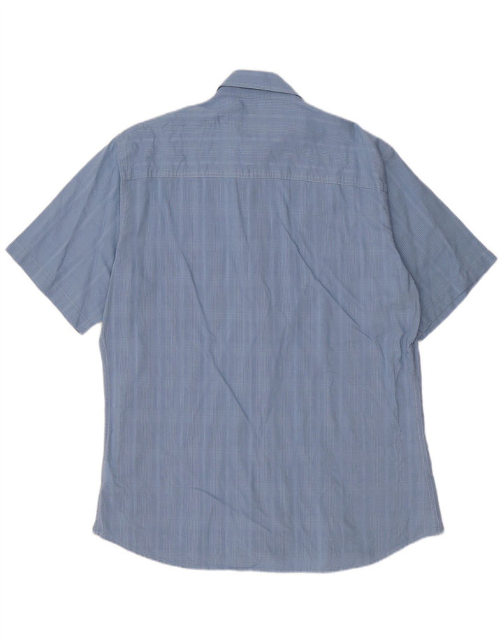 Camisa masculina de manga curta Marlboro Classics XL azul xadrez algodão