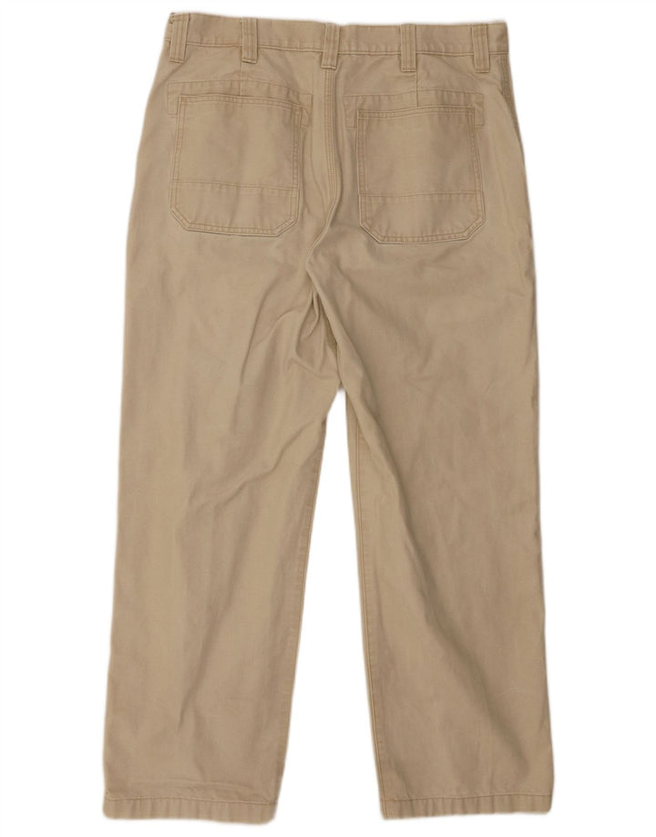 L.L.BEAN Calça Chino Masculina Reta W36 L30 Algodão Bege