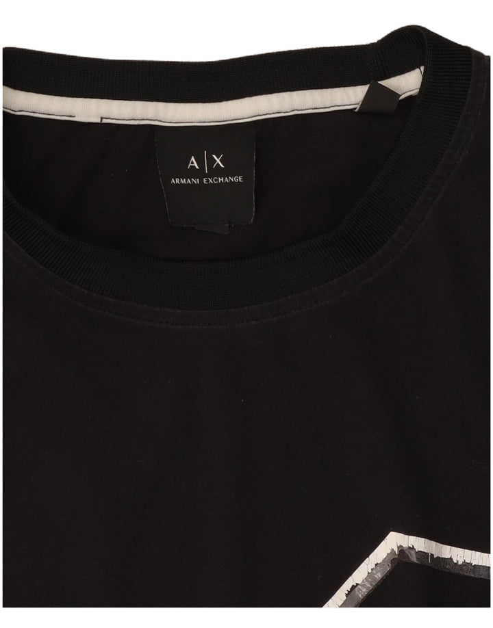 Camiseta masculina Armani Exchange Top médio preto