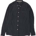 Camisa de ajuste personalizado masculina French Connection grande algodão azul marinho