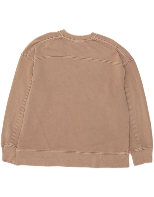 Zara moletom feminino oversized jumper UK 14 algodão bege médio