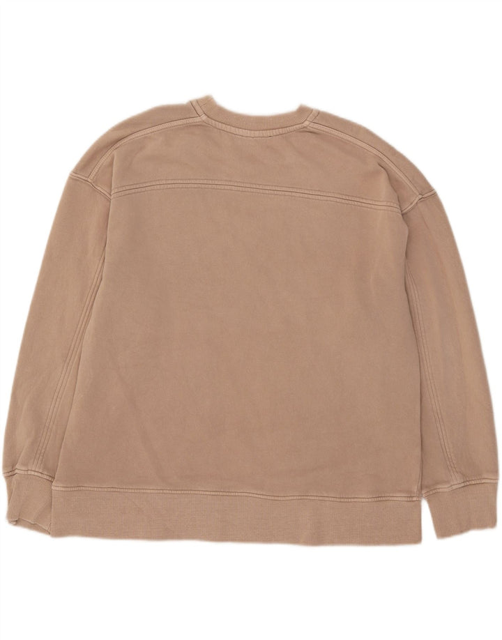 Zara moletom feminino oversized jumper UK 14 algodão bege médio