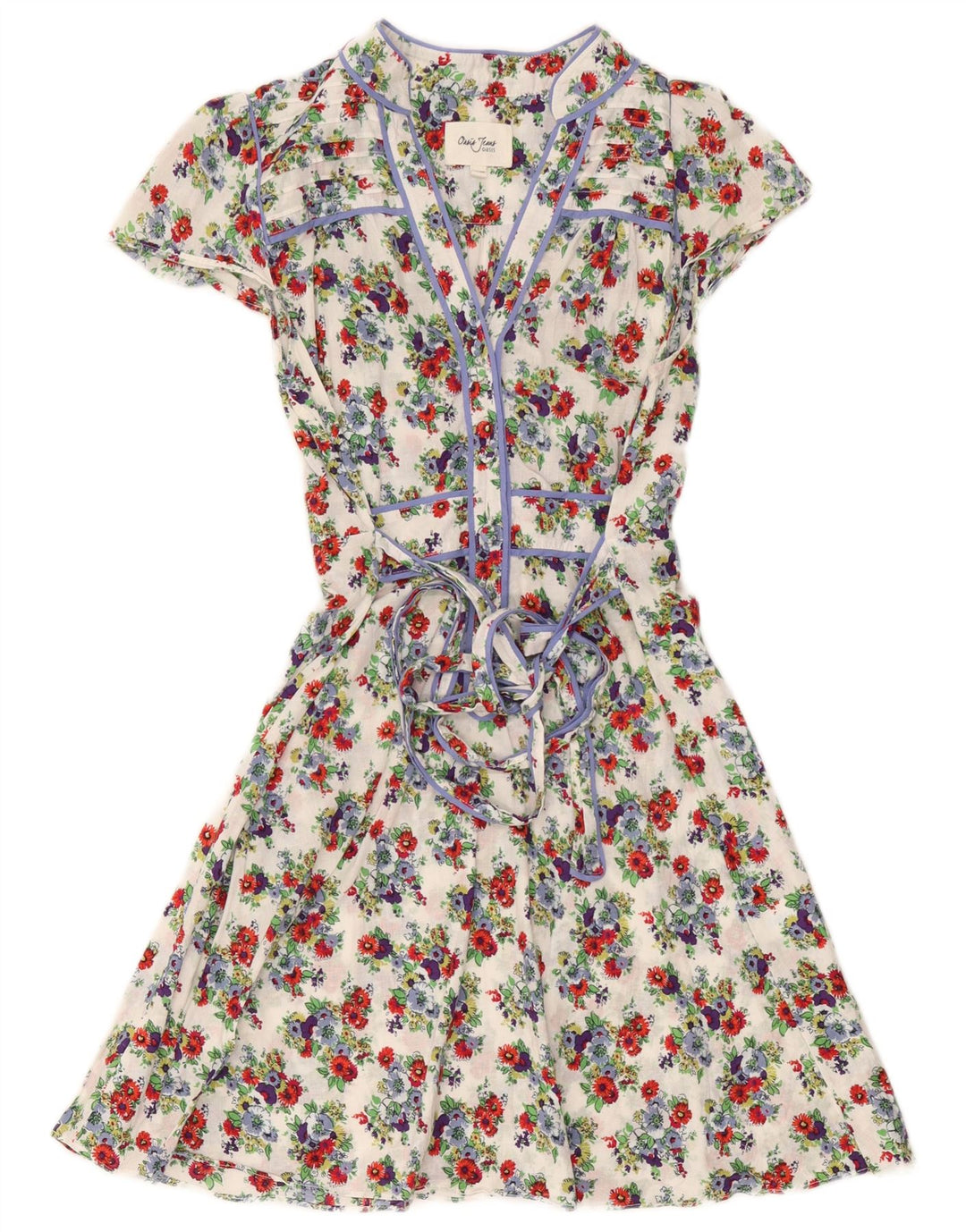 Vestido feminino Oasis A-Line UK 12 médio branco floral