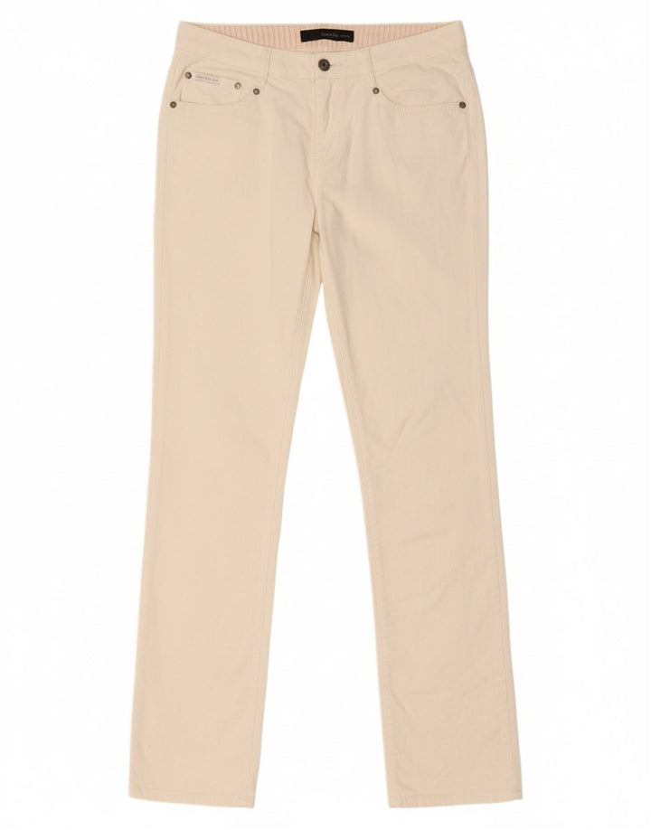 CALVIN KLEIN Calça feminina casual slim W28 L34 algodão branco