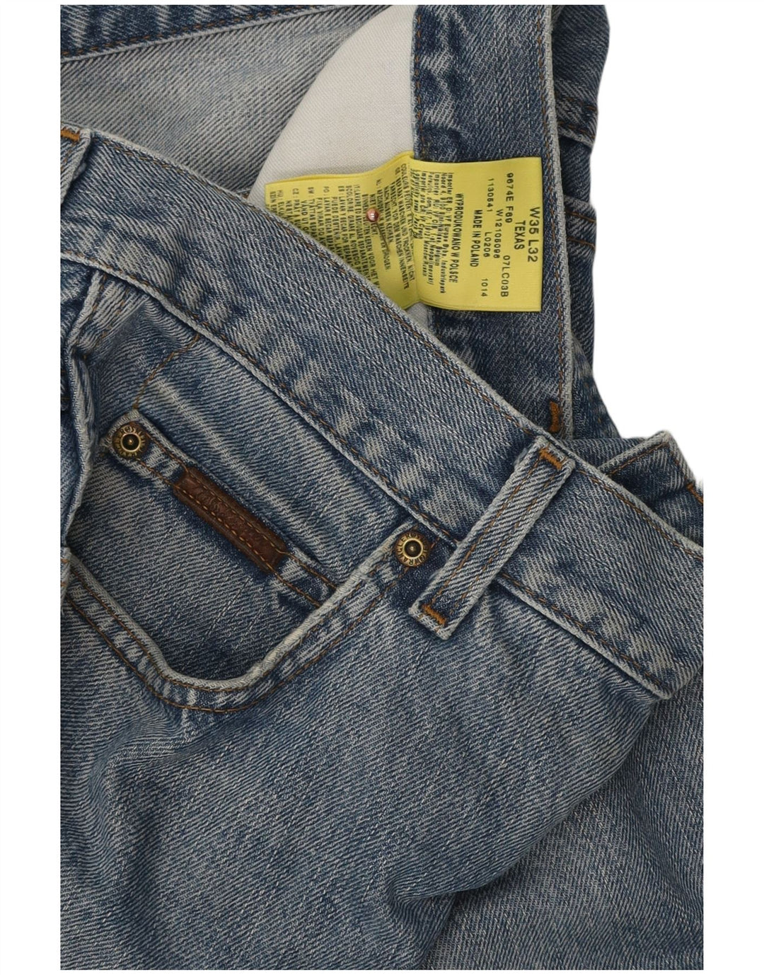Wrangler Masculino Texas Straight Jeans W35 L29 Azul Algodão