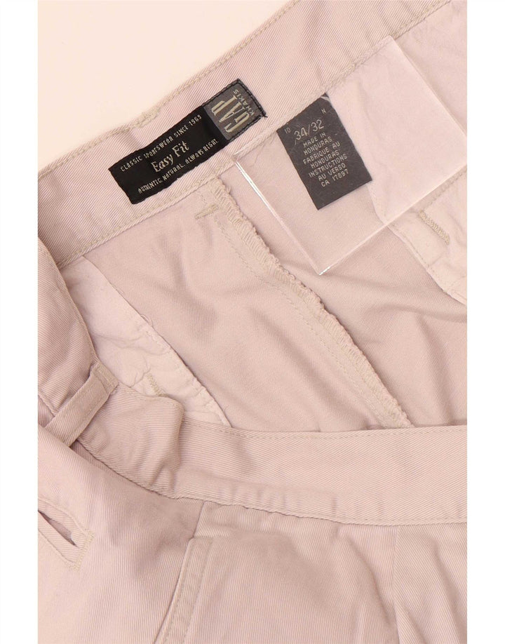 Calça Chino Feminina Gap W34 L32 Algodão Bege
