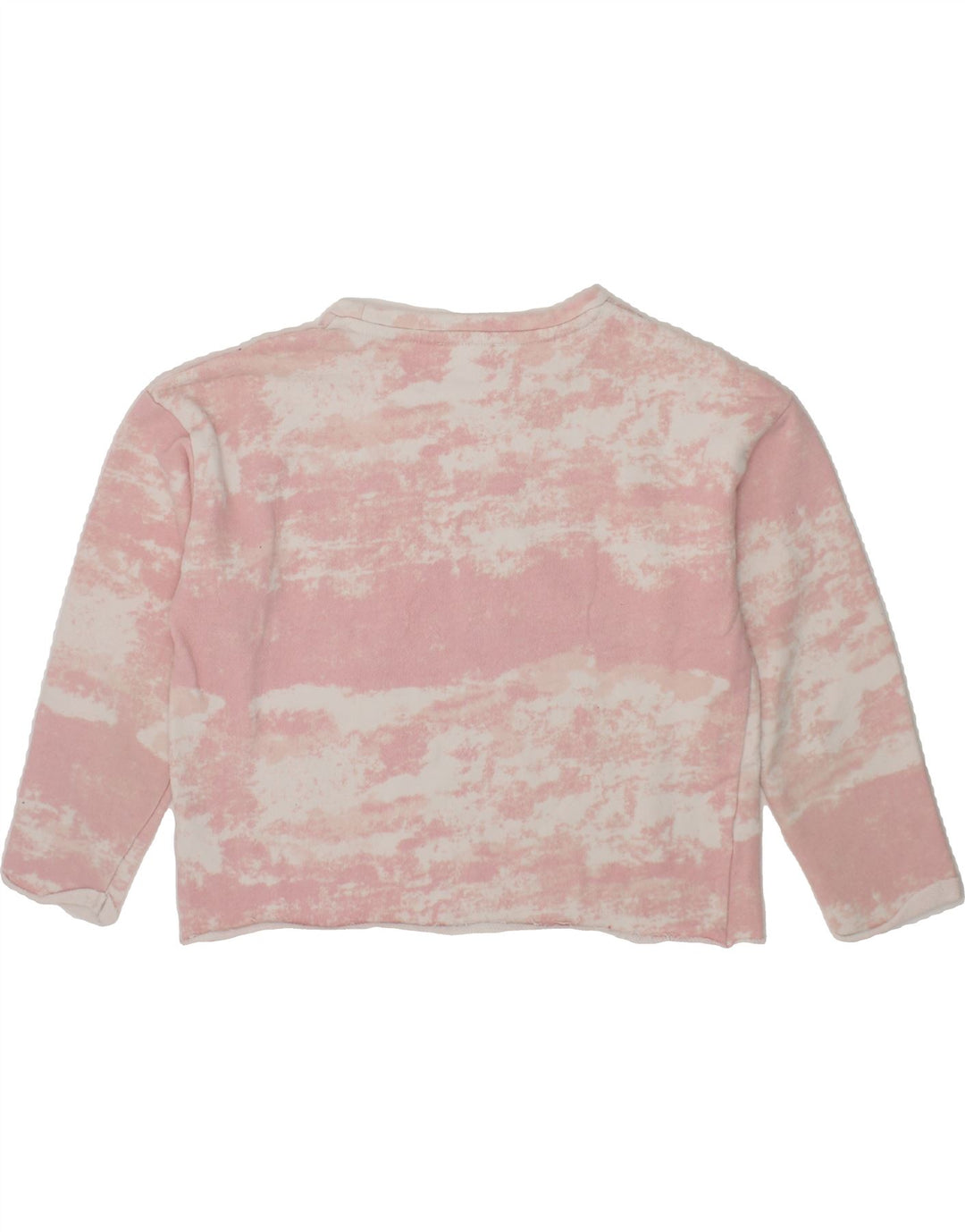 GAUDI Girls Graphic Sweatshirt Jumper 7-8 Years Pink Tie Dye Cotton Vintage Gaudi and Second-Hand Gaudi from Messina Hembry 