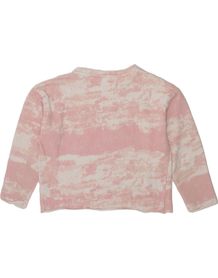 GAUDI Girls Graphic Sweatshirt Jumper 7-8 Years Pink Tie Dye Cotton Vintage Gaudi and Second-Hand Gaudi from Messina Hembry 