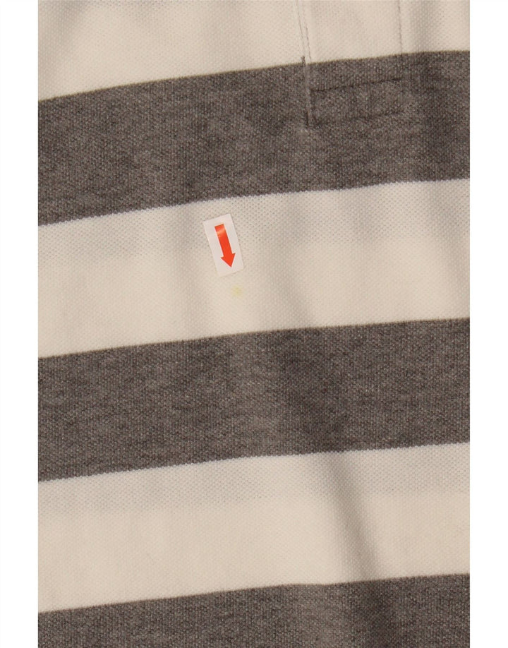 Camisa polo masculina Gap grande algodão listrado cinza