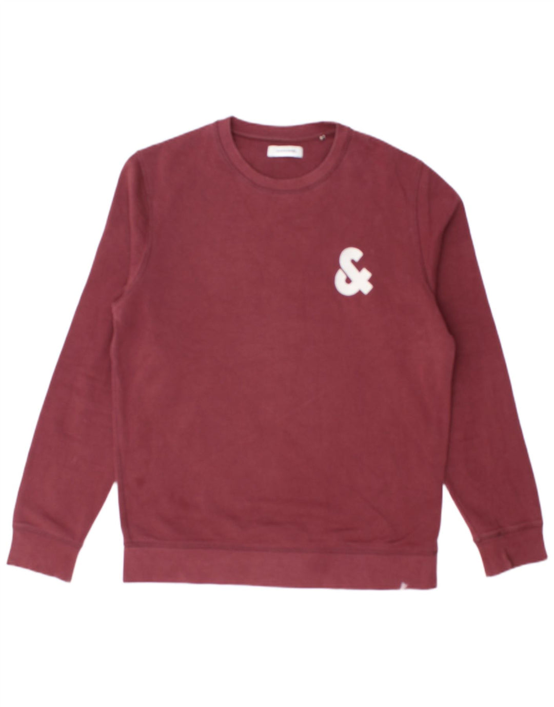 JACK & JONES moletom gráfico masculino jumper médio algodão borgonha