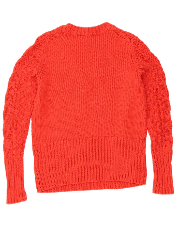 Suéter feminino Gap com gola redonda UK 10 pequeno algodão vermelho